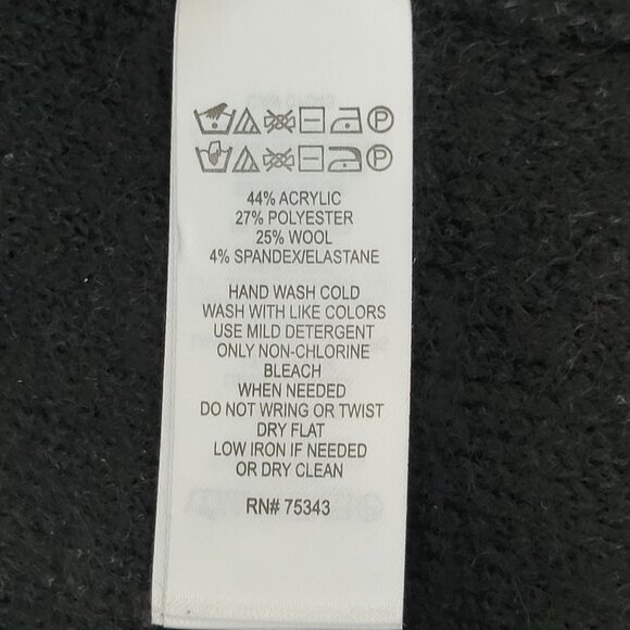 Halston Wool Blend Cardigan Sweater Jacket Womens Size S Black Career - Picture 5 of 5